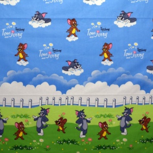 Bumbac ranforce imprimat pentru copii model Tom si Jerry rola 40m/225cm