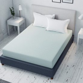 Cearceaf de pat verde cu elastic Evostar tesatura rigida bumbac 100%