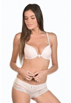 Set roz de lenjerie intima cu push up