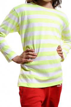 Tricou in dungi verde cu alb