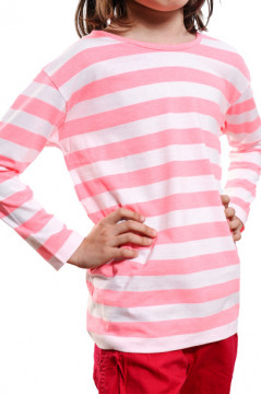 Tricou in dungi roz cu alb