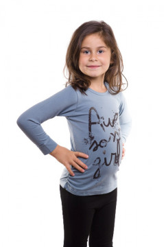 Tricou albastru cu imprimeu text