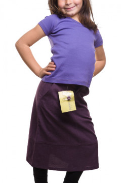 Fusta violet cu buzunare