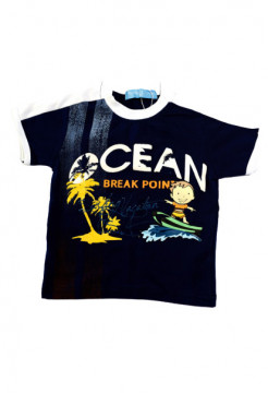Tricou bleumarin cu imprimeu imagine si text