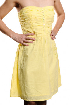 Rochie galbena fara bretele