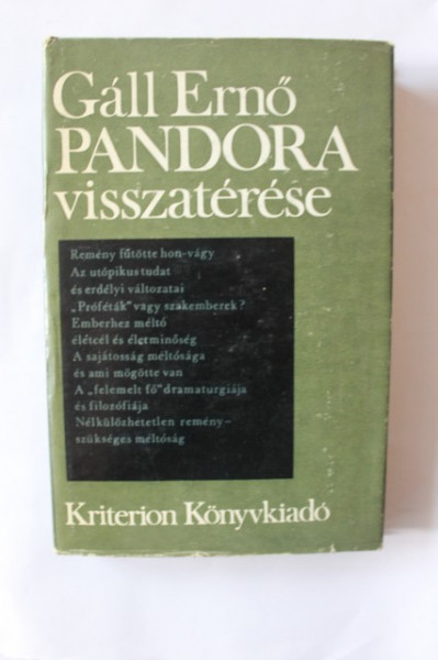 Gall Erno - Pandora visszaterese (editie hardcover)