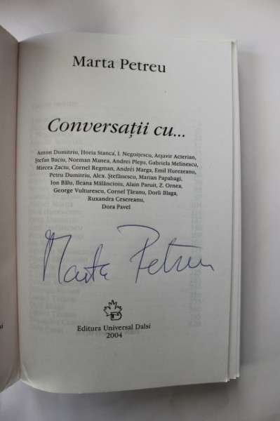 Marta Petreu - Coversatii cu... (cu autograf)