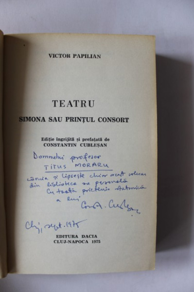 Victor Papilian - Teatru (cu autograful lui Constantin Cublesan)