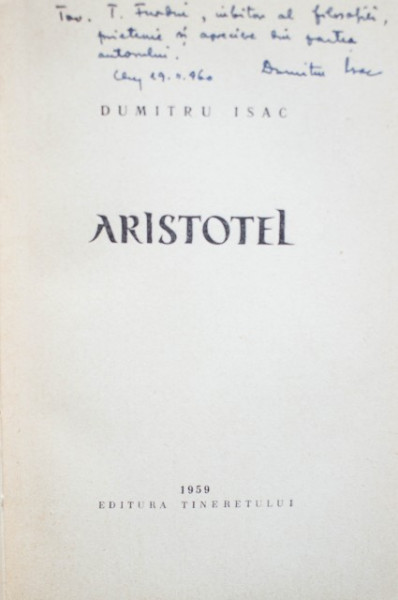 Dumitru Isac - Aristotel (cu autograf)
