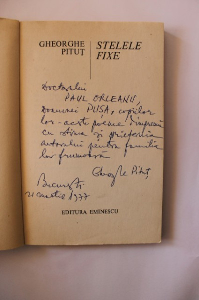 Gheorghe Pitut - Stelele fixe (cu autograf)