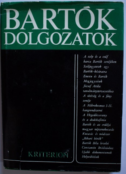 Laszlo Ferenc - Bartok-dolgozatok. Bartok Bela (editie hardcover)