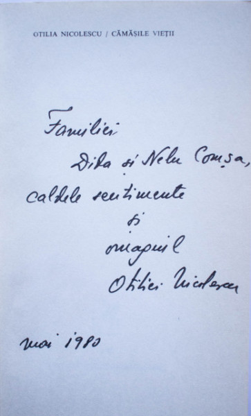 Otilia Nicolescu - Camasile vietii (cu autograf)