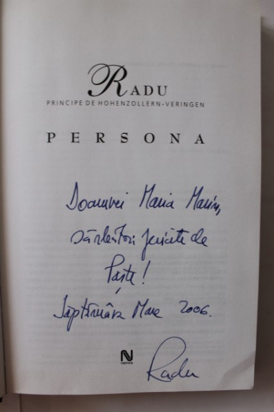 Radu Principe de Hohenzollern-Veringen - Persona (cu autograf)
