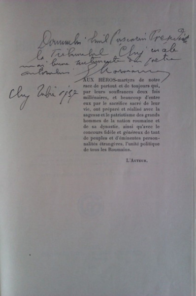 Georges Moroianu - Les luttes des Roumains Transylvains pour la liberte et l`opinion europeene (editie in limba franceza, cu autograf)