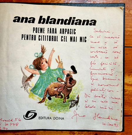 Ana Blandiana - Poeme fara arpagic pentru cititorul cel mai mic (editie hardcover, frumos relegata, cu autograf)