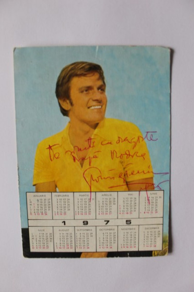 Florin Piersic - ilustrata-calendar, cu autograful celebrului actor