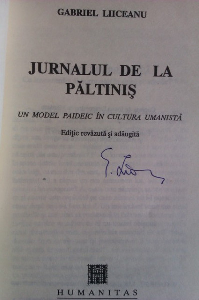 Gabriel Liiceanu - Jurnalul de la Paltinis (cu autograf)