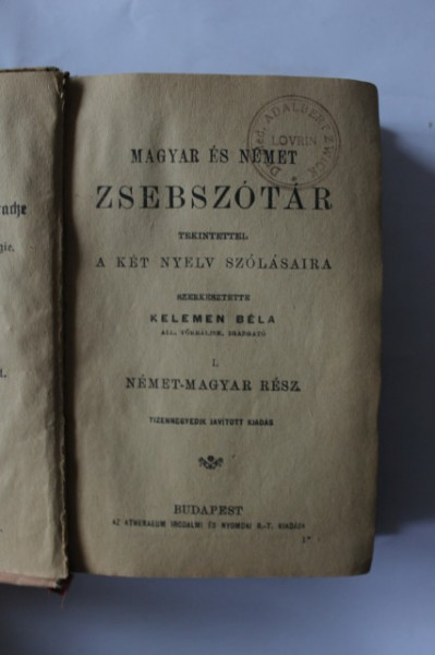 Kelemen Bela - Magyar es nemet zsebszotar (editie hardcover)