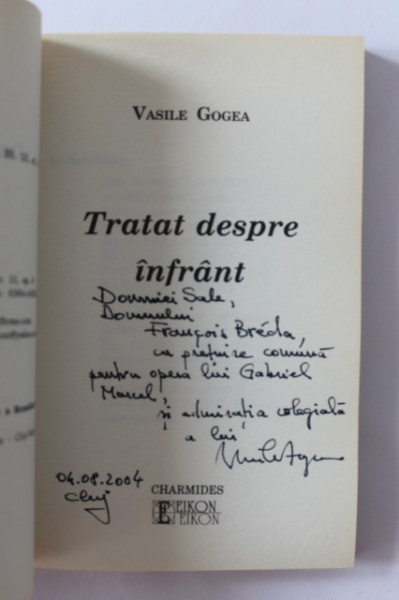 Vasile Gogea - Tratat despre infrant (cu autograf)