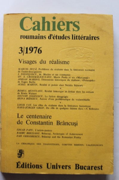 Cahiers roumains d'etudes litteraires nr. 3/1976