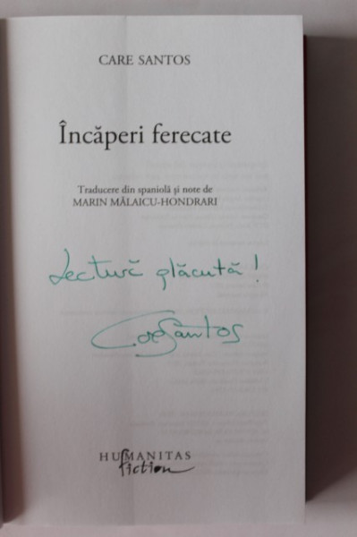 Care Santos - Incaperi ferecate (cu autograf simplu)