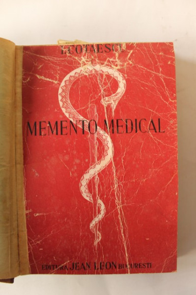 I. Cotaescu - Memento medical (editie hardcover, frumos relegata)