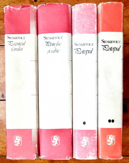 Lot 3 romane Henryk Sienkiewicz - Paznicul farului. Prin foc si sabie. Potopul (4 vol., editii hardcover)