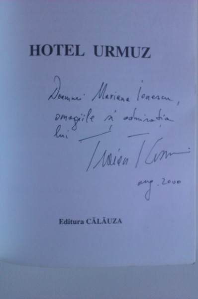 Traian T. Cosovei - Hotel Urmuz (cu autograf)