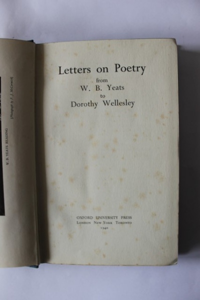 W. B. Yeats, Dorothy Wellesley - Letters on Poetry from W. B. Yeats to Dorothy Wellesley (editie hardcover)