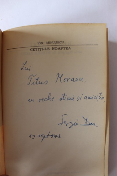 Ion Minulescu - Cetiti-le noaptea (cu autograful lui Sergiu Pavel Dan)