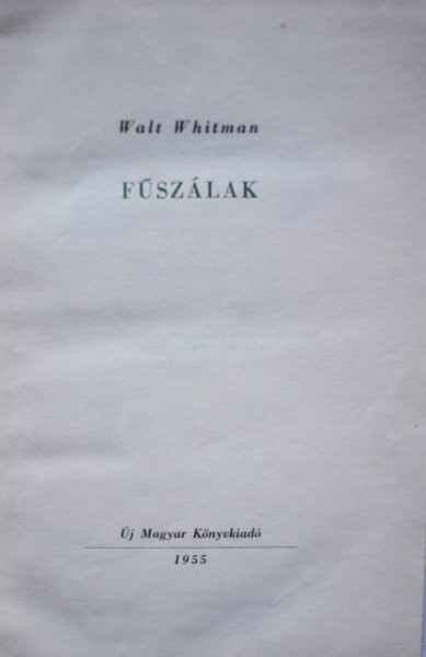 Walt Whitman - Fuszalak (editie hardcover)