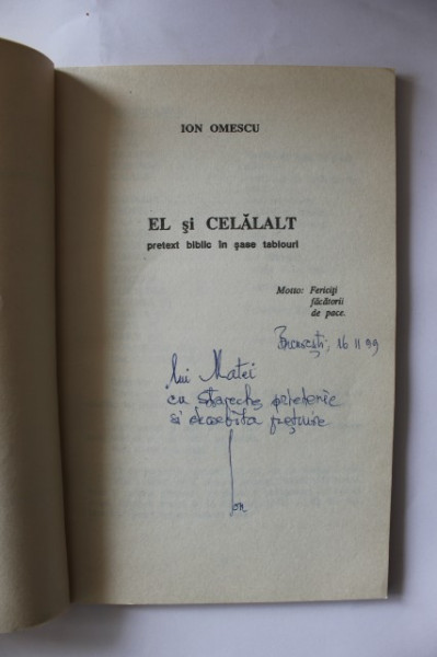 Ion Omesco (Omescu) - Eu & celalalt (cu autograf)