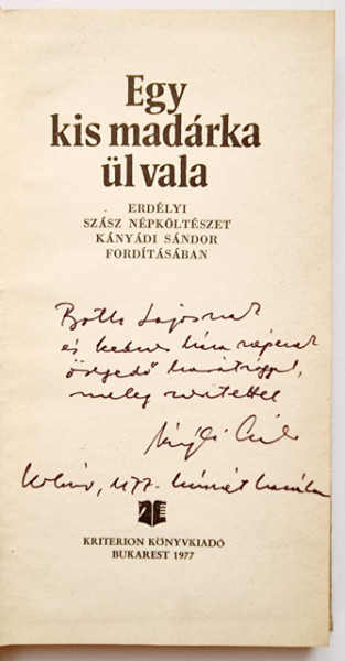 Es saß ein klein Waldvogelein / Egy kis madarka ul vala (editie hardcover, bilingva, germana-maghiara)