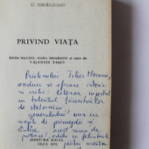 G. Ibraileanu - Privind viata (cu autograful lui Valentin Tascu)