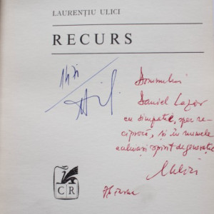 Laurentiu Ulici - Recurs (volum de debut, cu autograf)