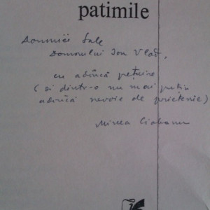 Mircea Ciobanu - Patimile (cu autograf)