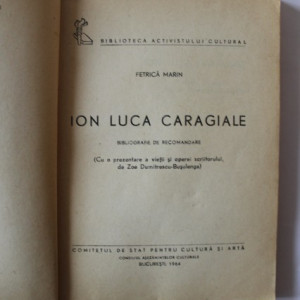 Petrica Marin - Ion Luca Caragiale (bibliografie de recomandare)
