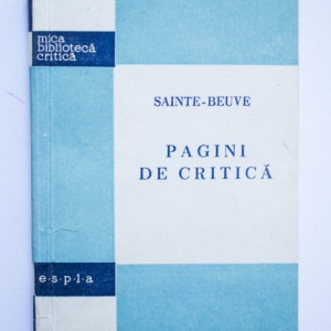 Sainte-Beuve - Pagini de critica