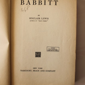 Sinclair Lewis - Babbitt (editie princeps, interbelica, hardcover, in limba engleza)