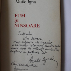 Vasile Igna - Fum si ninsoare (cu autograf)