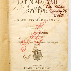 Burian Janos - Latin-magyar szotar (editie hardcover, antebelica)