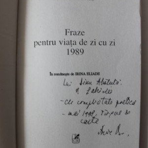 Annie Bentoiu - Fraze pentru viata de zi cu zi. 1989 (cu autograf)