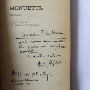 G. M. Vladescu - Menuetul (cu autograf)