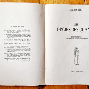 Gherasim Luca - Les Orgies des Quanta. Trente-trois cubomanies non-oedipiennes