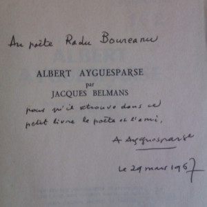 Jacques Belmans - Poetes d`aujourd`hui - Albert Ayguesparse (editie in limba franceza, cu autograful lui Albert Ayguesparse)