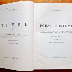 Mihai Eminescu - Opere V. Poezii postume (editie hardcover)
