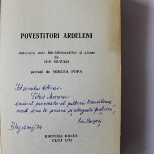 Povestitori ardeleni (cu autograful lui Ion Buzasi)