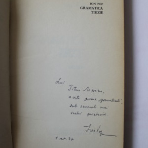 Ion Pop - Gramatica tarzie (cu autograf)