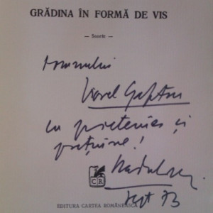 Radu Carneci - Gradina in forma de vis (cu autograf)