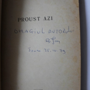 Traian Liviu Biraescu - Proust azi (cu autograf)